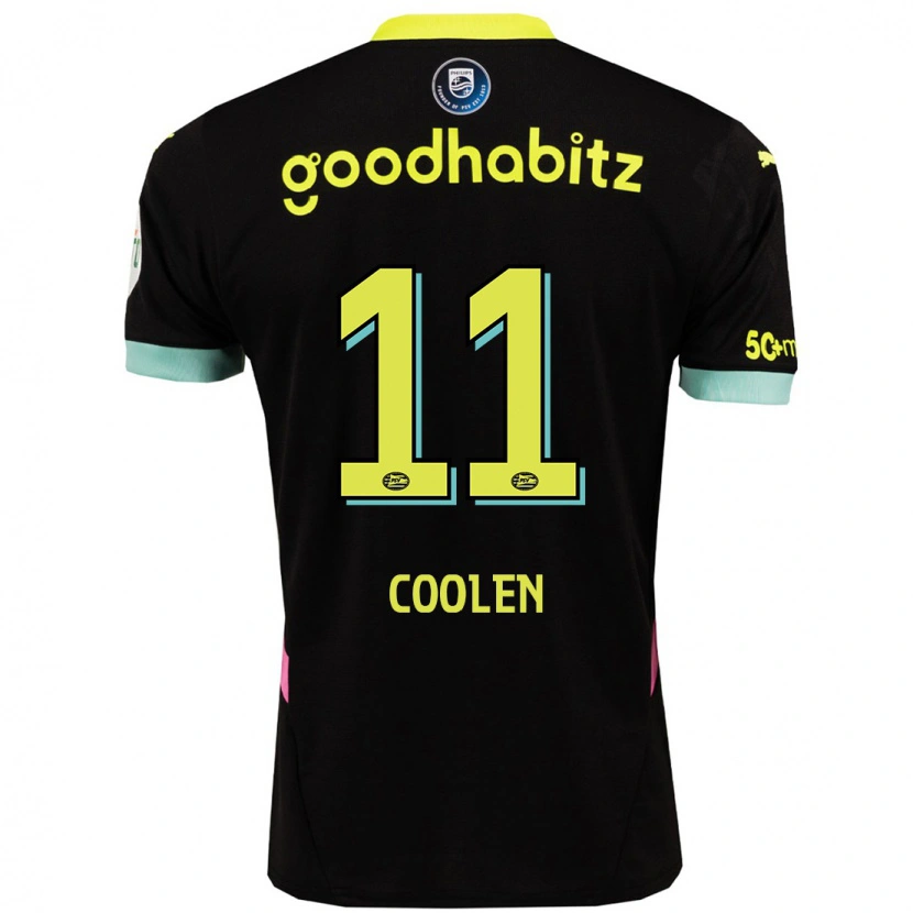 Danxen Uomo Maglia Nadia Coolen #11 Nero Giallo Kit Gara Away 2024/25 Maglietta