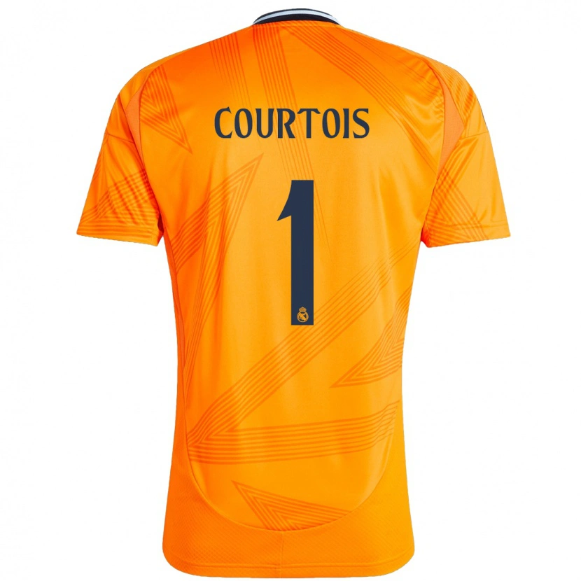 Danxen Uomo Maglia Thibaut Courtois #1 Arancione Kit Gara Away 2024/25 Maglietta