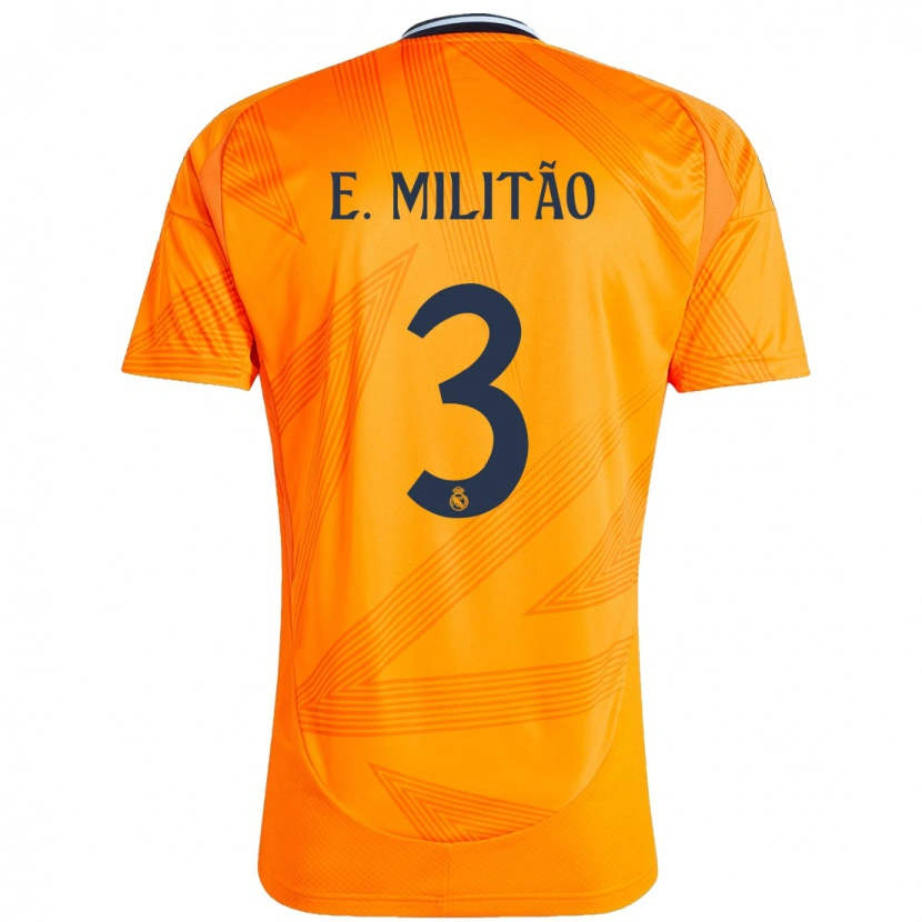 Danxen Uomo Maglia Éder Militão #3 Arancione Kit Gara Away 2024/25 Maglietta
