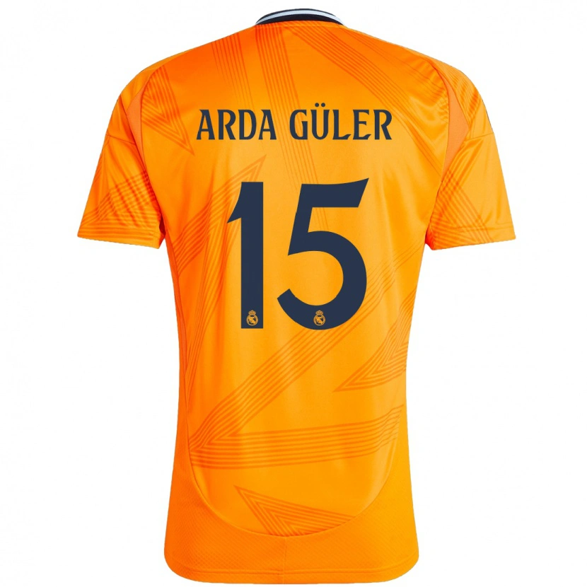 Danxen Uomo Maglia Arda Güler #15 Arancione Kit Gara Away 2024/25 Maglietta