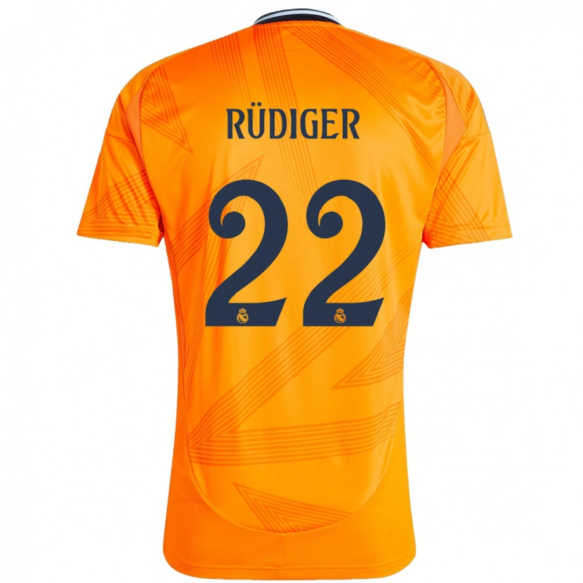 Danxen Uomo Maglia Antonio Rüdiger #22 Arancione Kit Gara Away 2024/25 Maglietta
