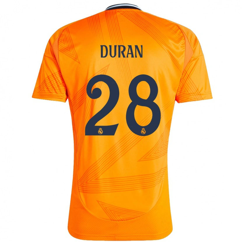 Danxen Uomo Maglia Pol Duran #28 Arancione Kit Gara Away 2024/25 Maglietta