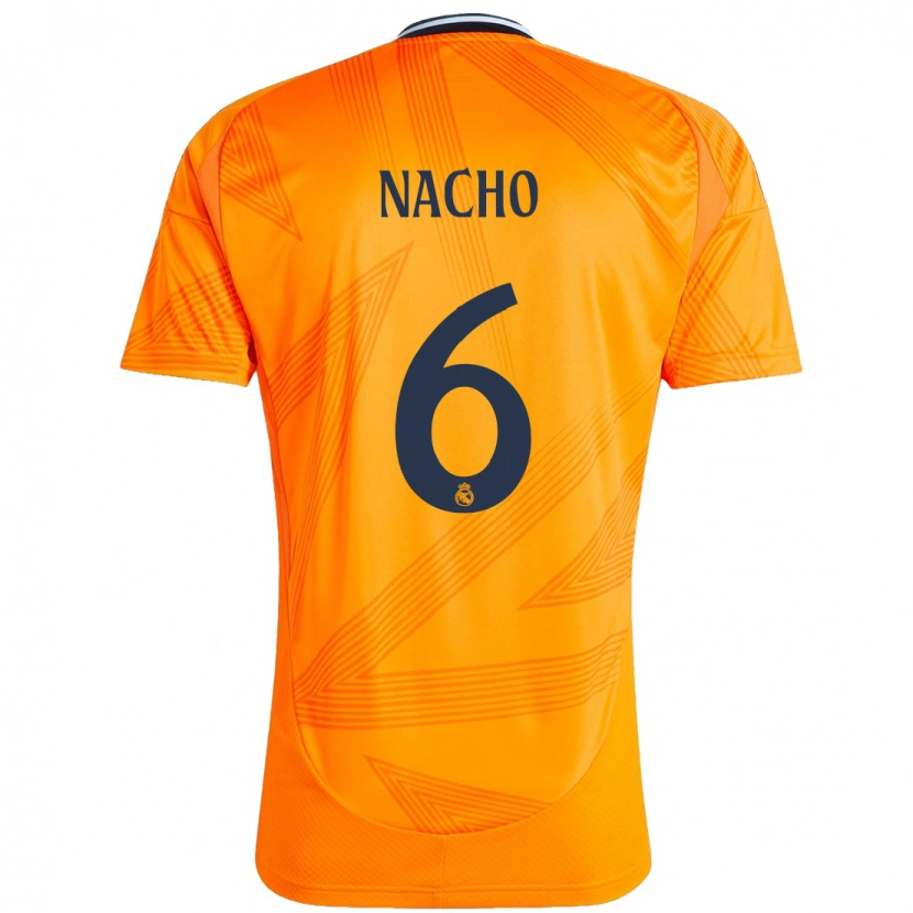 Danxen Uomo Maglia Nacho Fernández #6 Arancione Kit Gara Away 2024/25 Maglietta
