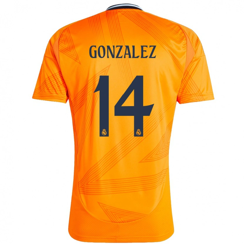 Danxen Uomo Maglia David González #14 Arancione Kit Gara Away 2024/25 Maglietta