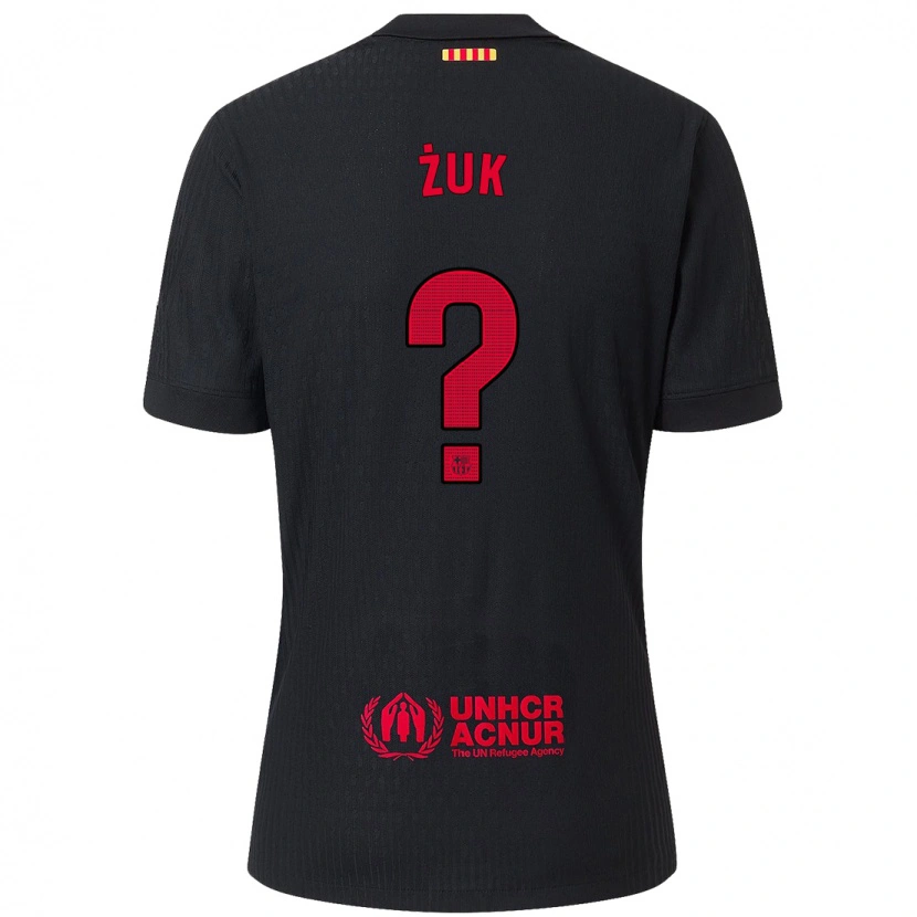 Danxen Uomo Maglia Michał Żuk #0 Nero Rosso Kit Gara Away 2024/25 Maglietta