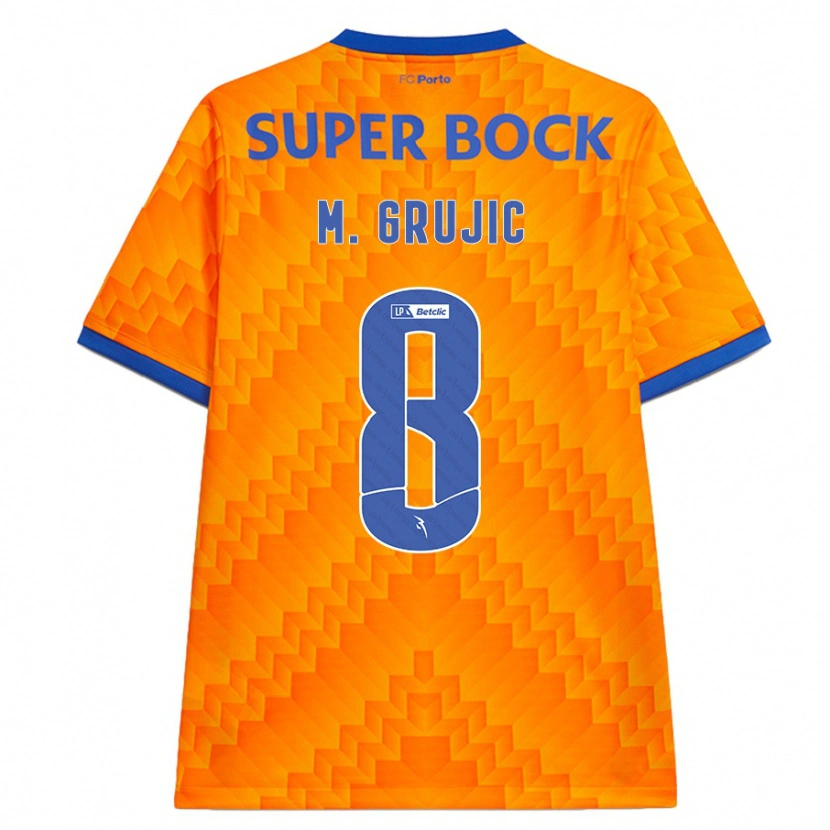 Danxen Uomo Maglia Marko Grujic #8 Arancione Kit Gara Away 2024/25 Maglietta