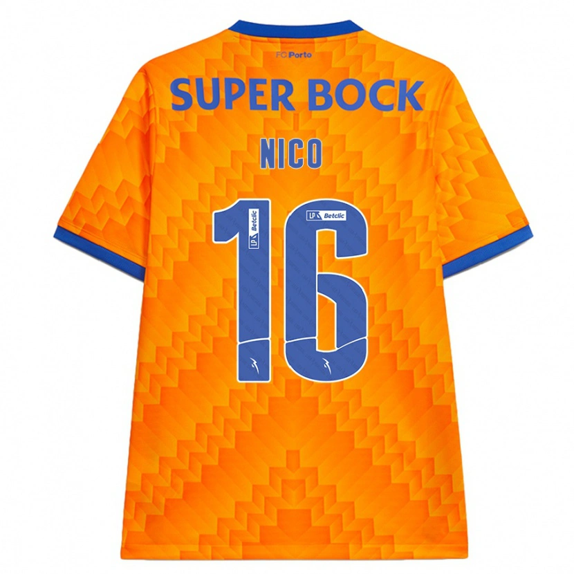 Danxen Uomo Maglia Nico González #16 Arancione Kit Gara Away 2024/25 Maglietta