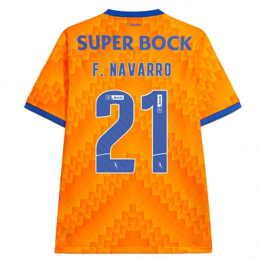 Danxen Uomo Maglia Fran Navarro #21 Arancione Kit Gara Away 2024/25 Maglietta