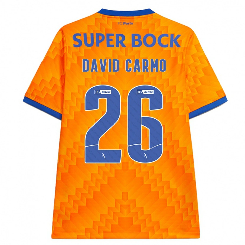 Danxen Uomo Maglia David Carmo #26 Arancione Kit Gara Away 2024/25 Maglietta