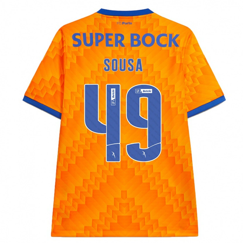 Danxen Uomo Maglia Gonçalo Sousa #49 Arancione Kit Gara Away 2024/25 Maglietta