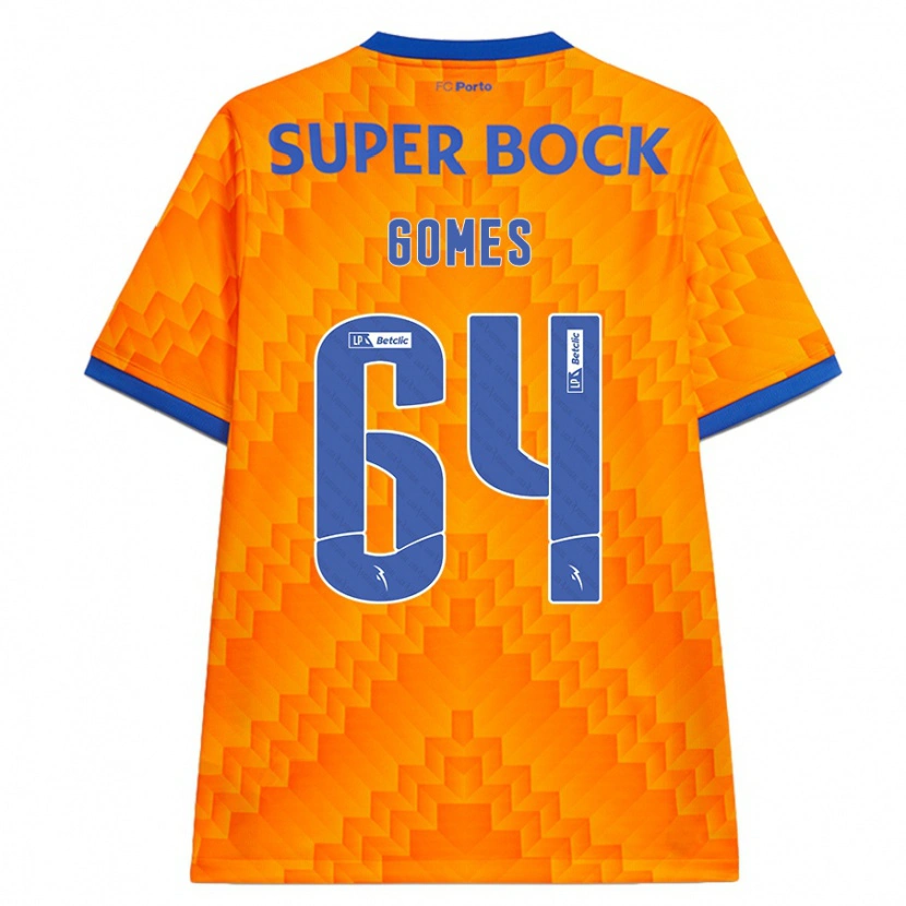 Danxen Uomo Maglia Luís Gomes #64 Arancione Kit Gara Away 2024/25 Maglietta