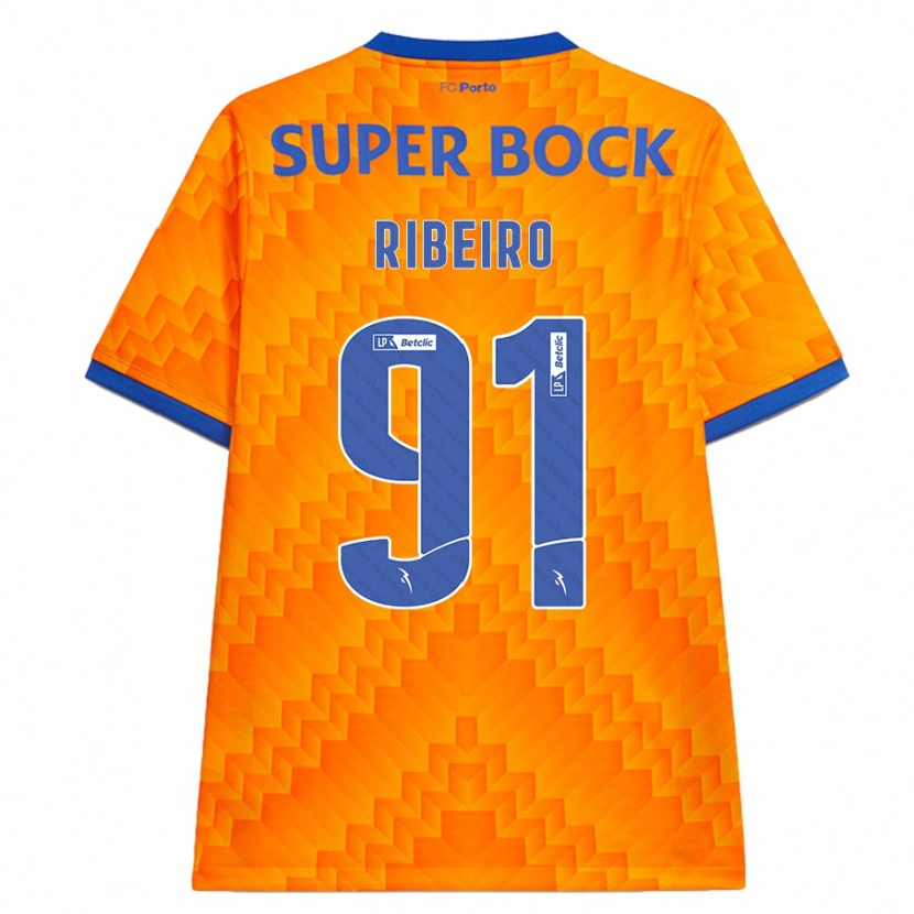 Danxen Uomo Maglia Gonçalo Ribeiro #91 Arancione Kit Gara Away 2024/25 Maglietta