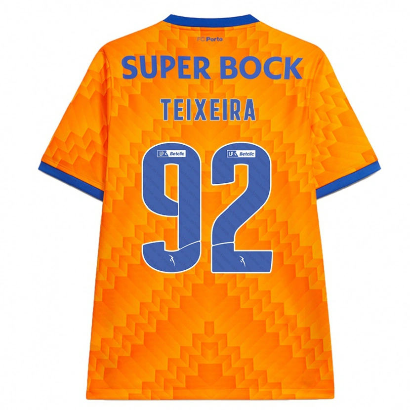 Danxen Uomo Maglia João Teixeira #92 Arancione Kit Gara Away 2024/25 Maglietta