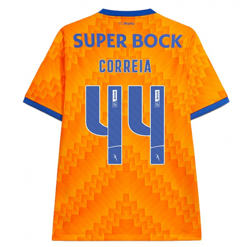 Danxen Uomo Maglia Romain Correia #44 Arancione Kit Gara Away 2024/25 Maglietta