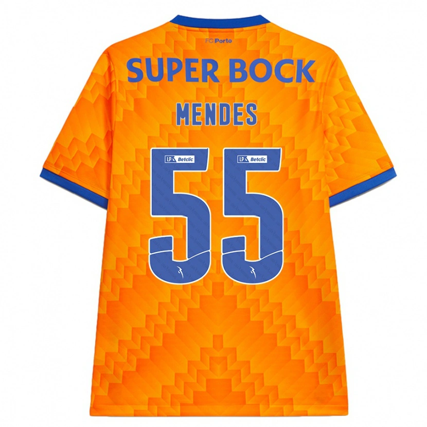 Danxen Uomo Maglia João Mendes #55 Arancione Kit Gara Away 2024/25 Maglietta