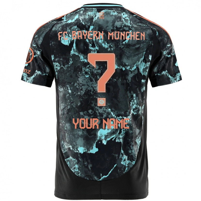 Danxen Uomo Maglia Il Tuo Nome #0 Nero Kit Gara Away 2024/25 Maglietta