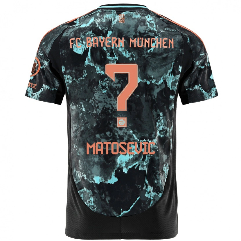 Danxen Uomo Maglia Michael Matosevic #0 Nero Kit Gara Away 2024/25 Maglietta