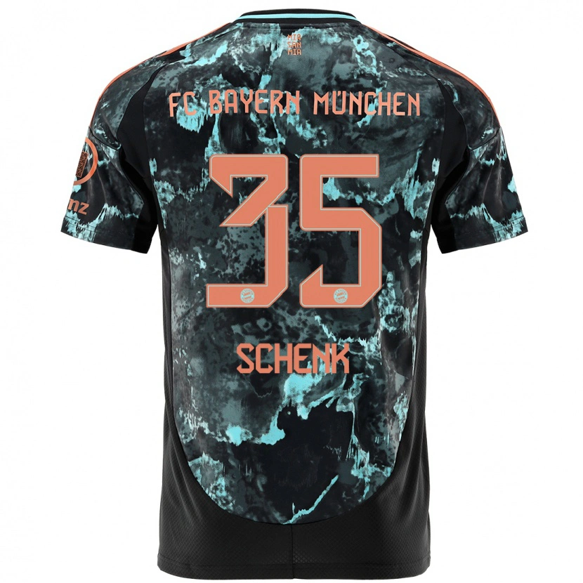 Danxen Uomo Maglia Johannes Schenk #35 Nero Kit Gara Away 2024/25 Maglietta