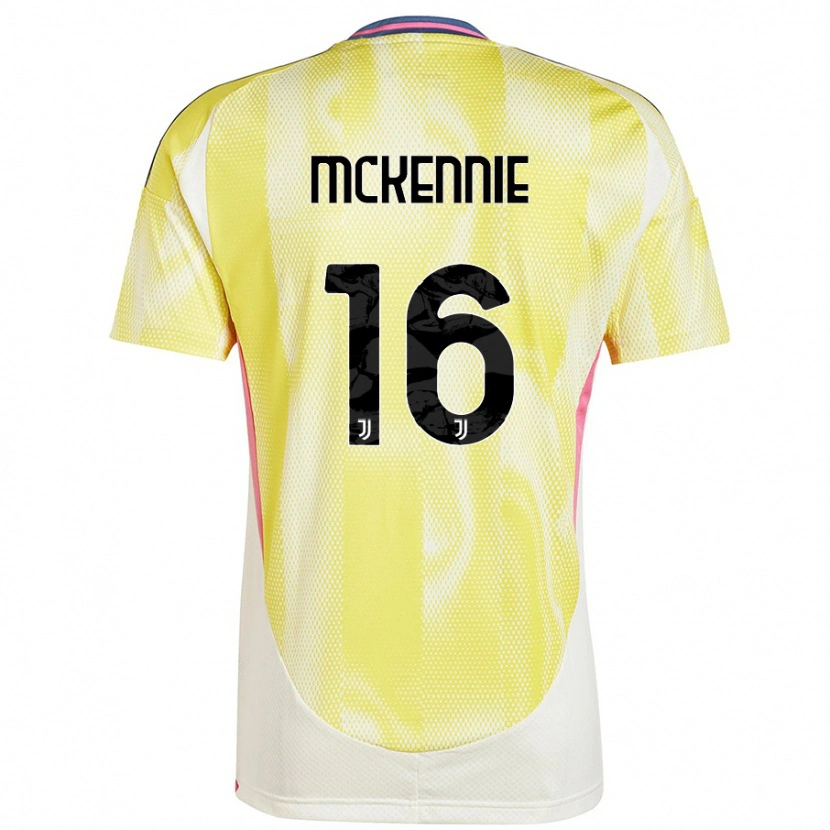 Danxen Uomo Maglia Weston Mckennie #16 Giallo Solare Kit Gara Away 2024/25 Maglietta