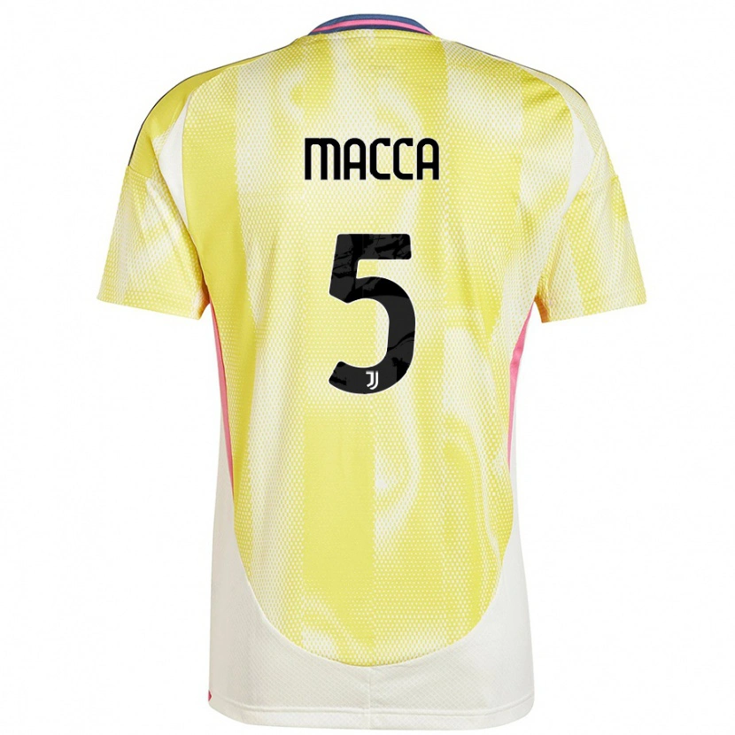 Danxen Uomo Maglia Federico Macca #5 Giallo Solare Kit Gara Away 2024/25 Maglietta