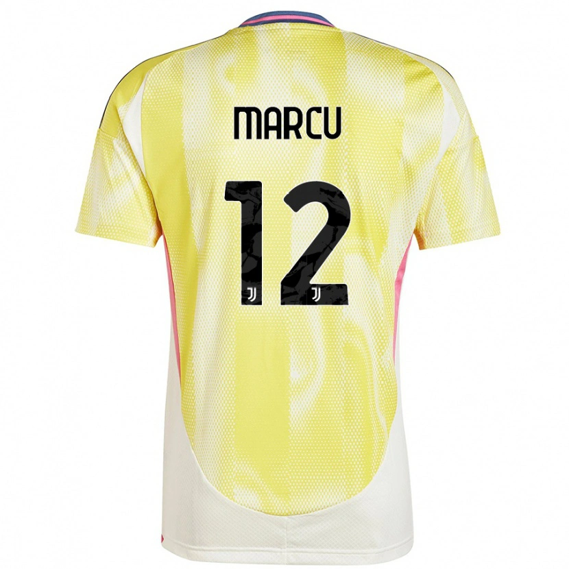 Danxen Uomo Maglia Alessio Marcu #12 Giallo Solare Kit Gara Away 2024/25 Maglietta