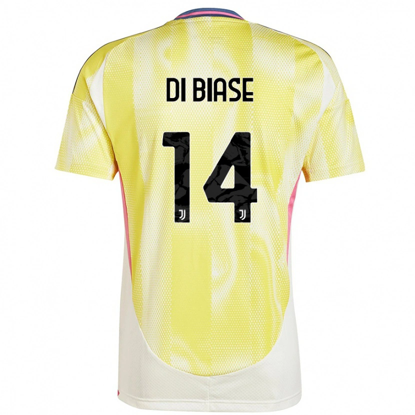 Danxen Uomo Maglia Gianmarco Di Biase #14 Giallo Solare Kit Gara Away 2024/25 Maglietta