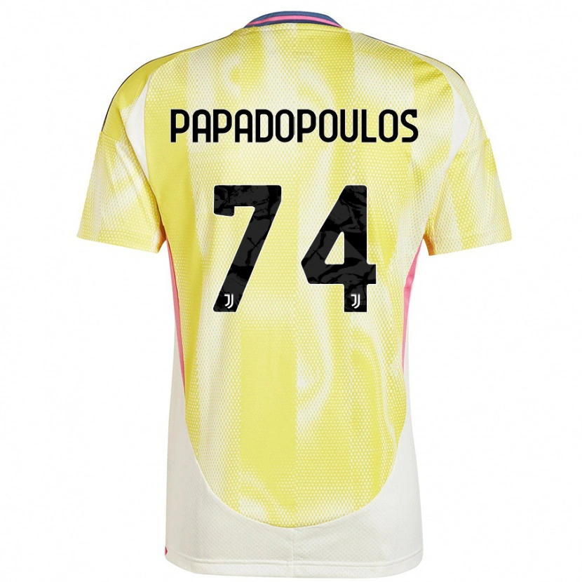 Danxen Uomo Maglia Christos Papadopoulos #74 Giallo Solare Kit Gara Away 2024/25 Maglietta