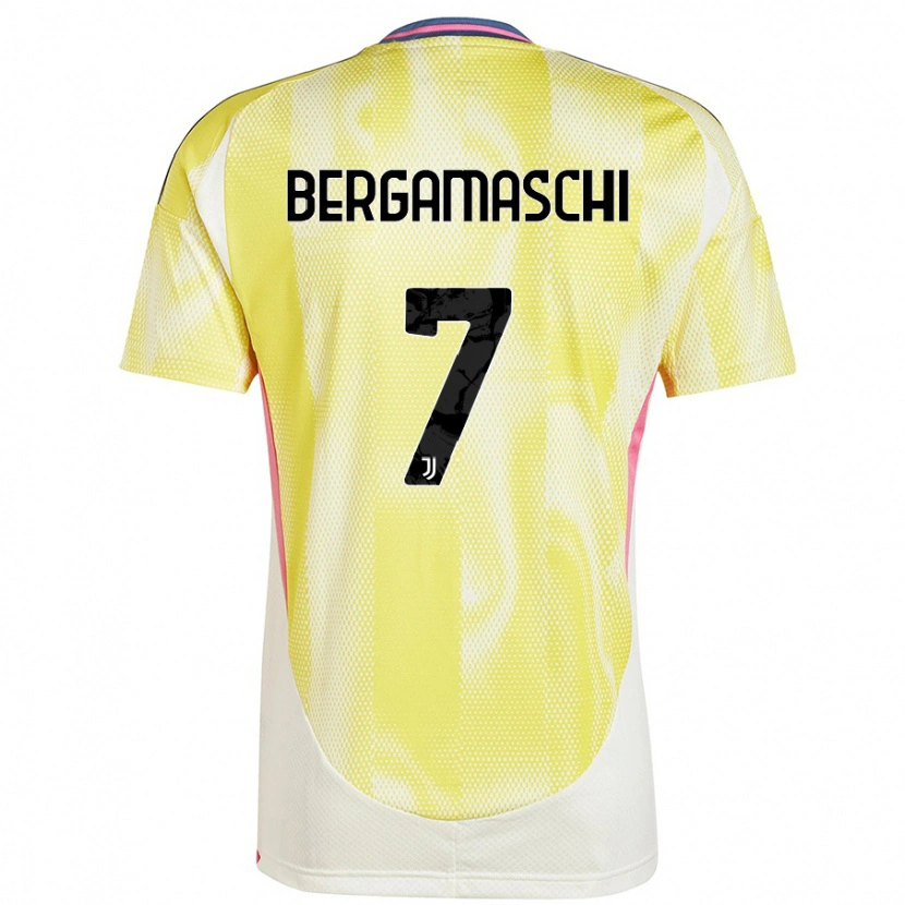 Danxen Uomo Maglia Valentina Bergamaschi #7 Giallo Solare Kit Gara Away 2024/25 Maglietta