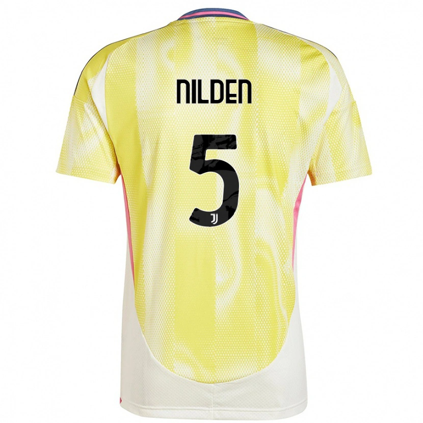 Danxen Uomo Maglia Amanda Nilden #5 Giallo Solare Kit Gara Away 2024/25 Maglietta