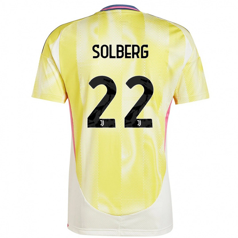 Danxen Uomo Maglia Elias Solberg #22 Giallo Solare Kit Gara Away 2024/25 Maglietta