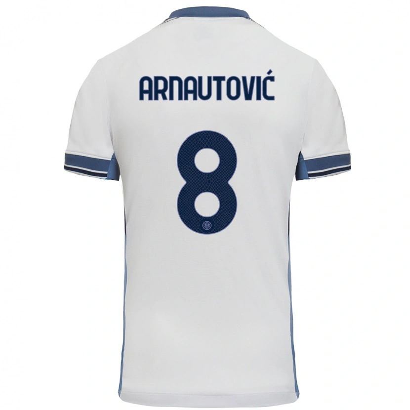 Danxen Uomo Maglia Marko Arnautovic #8 Bianco Grigio Kit Gara Away 2024/25 Maglietta