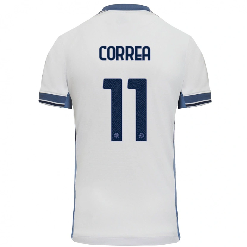 Danxen Uomo Maglia Joaquín Correa #11 Bianco Grigio Kit Gara Away 2024/25 Maglietta