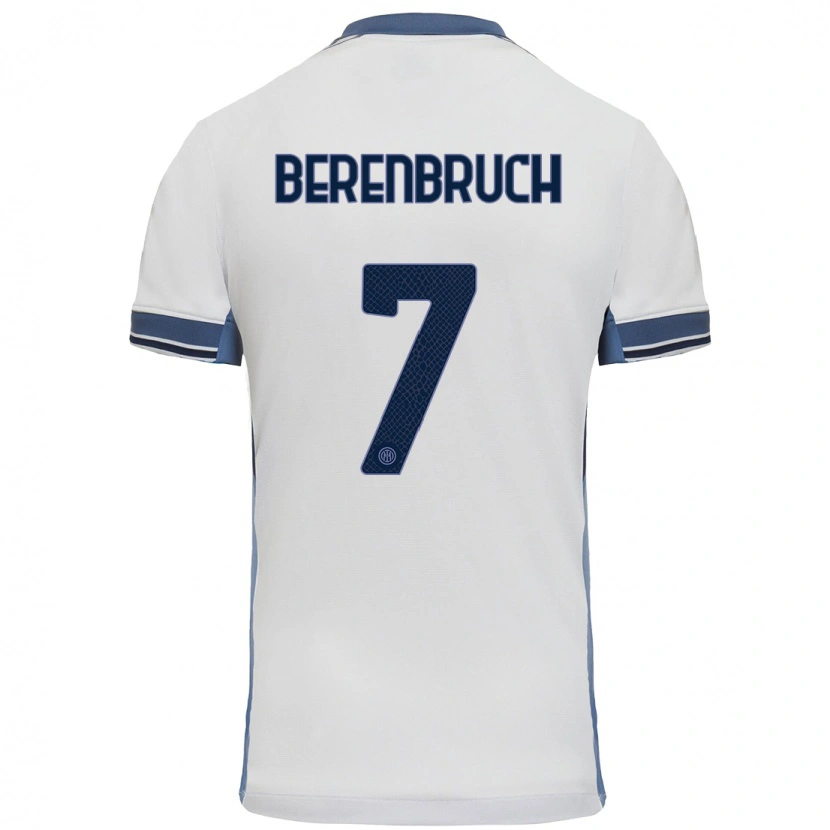 Danxen Uomo Maglia Thomas Berenbruch #7 Bianco Grigio Kit Gara Away 2024/25 Maglietta