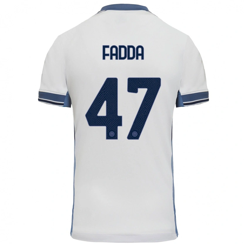Danxen Uomo Maglia Paola Fadda #47 Bianco Grigio Kit Gara Away 2024/25 Maglietta