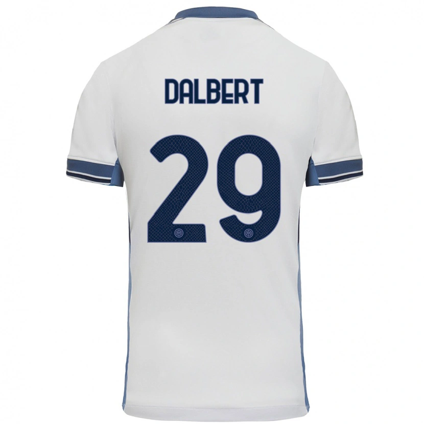 Danxen Uomo Maglia Dalbert #29 Bianco Grigio Kit Gara Away 2024/25 Maglietta