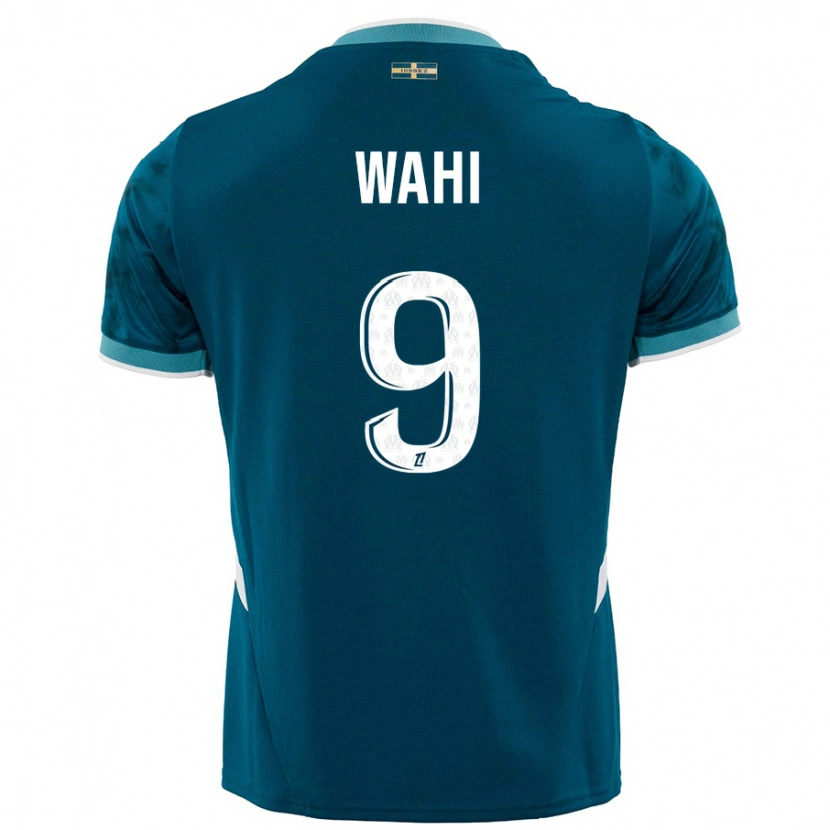 Danxen Uomo Maglia Elye Wahi #9 Turchese Blu Kit Gara Away 2024/25 Maglietta