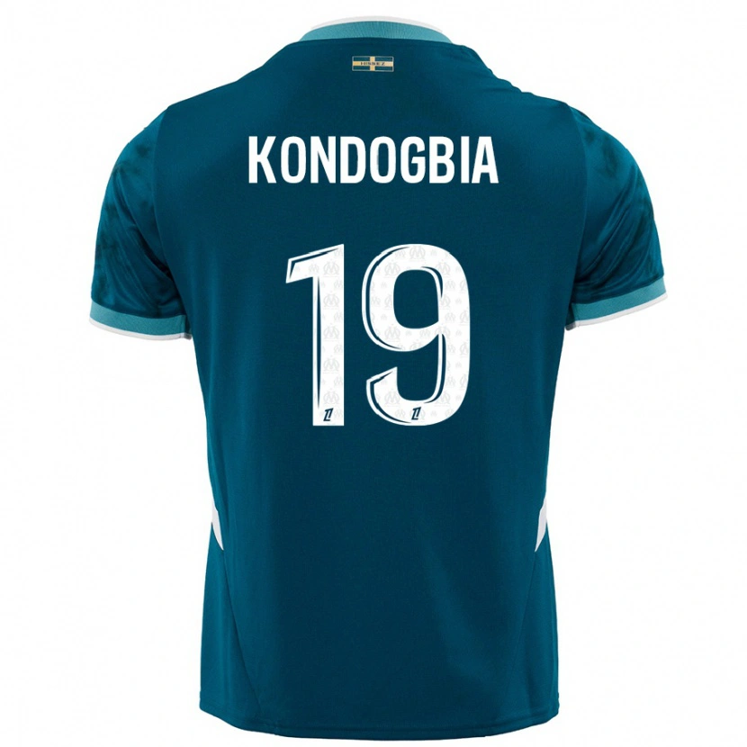 Danxen Uomo Maglia Geoffrey Kondogbia #19 Turchese Blu Kit Gara Away 2024/25 Maglietta