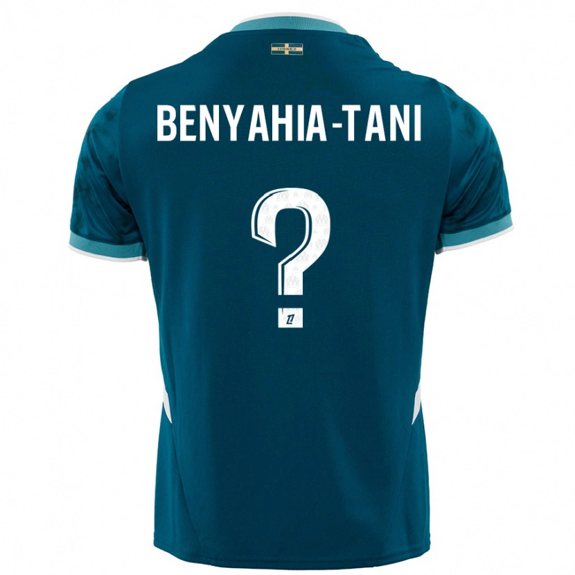 Danxen Uomo Maglia Aylan Benyahia-Tani #0 Turchese Blu Kit Gara Away 2024/25 Maglietta