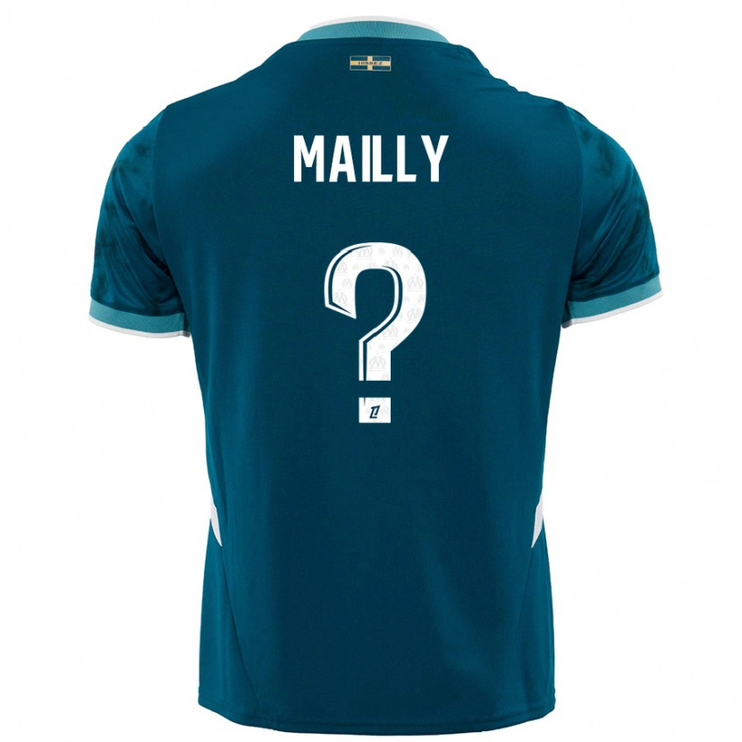 Danxen Uomo Maglia Evan Mailly #0 Turchese Blu Kit Gara Away 2024/25 Maglietta