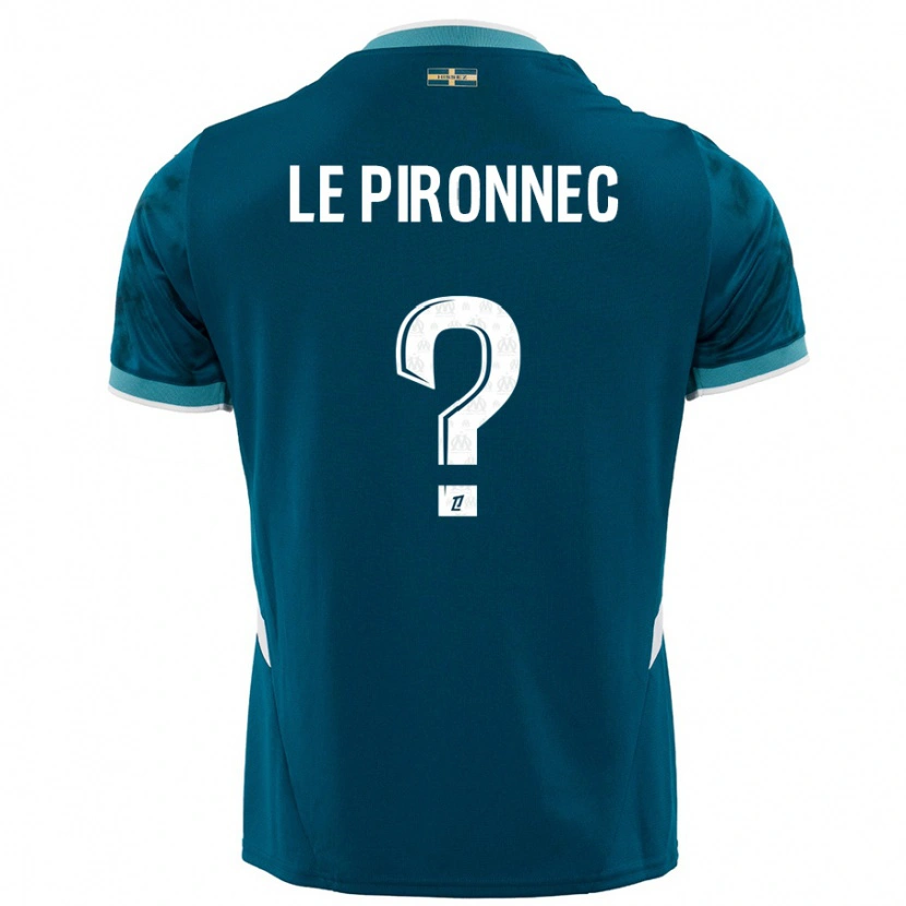 Danxen Uomo Maglia Kélian Le Pironnec #0 Turchese Blu Kit Gara Away 2024/25 Maglietta
