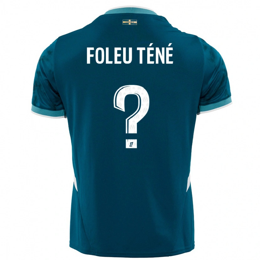 Danxen Uomo Maglia Krys Foleu Téné #0 Turchese Blu Kit Gara Away 2024/25 Maglietta