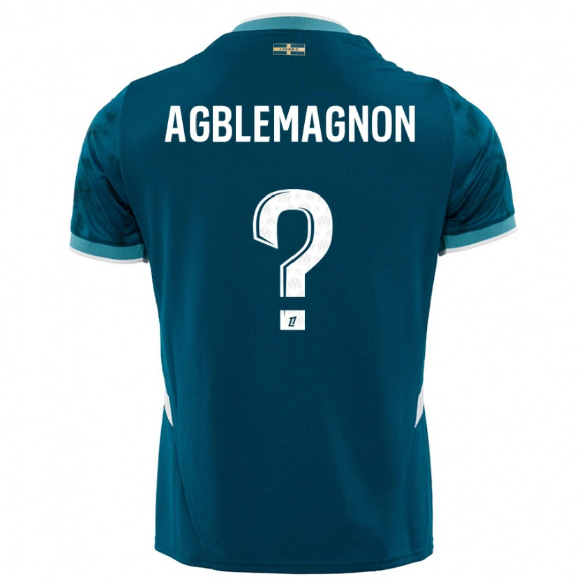 Danxen Uomo Maglia Jordan Agblemagnon #0 Turchese Blu Kit Gara Away 2024/25 Maglietta