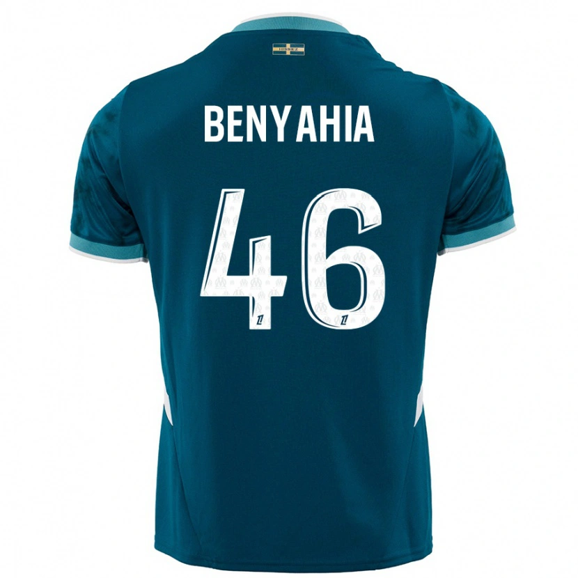 Danxen Uomo Maglia Aylan Benyahia-Tani #46 Turchese Blu Kit Gara Away 2024/25 Maglietta