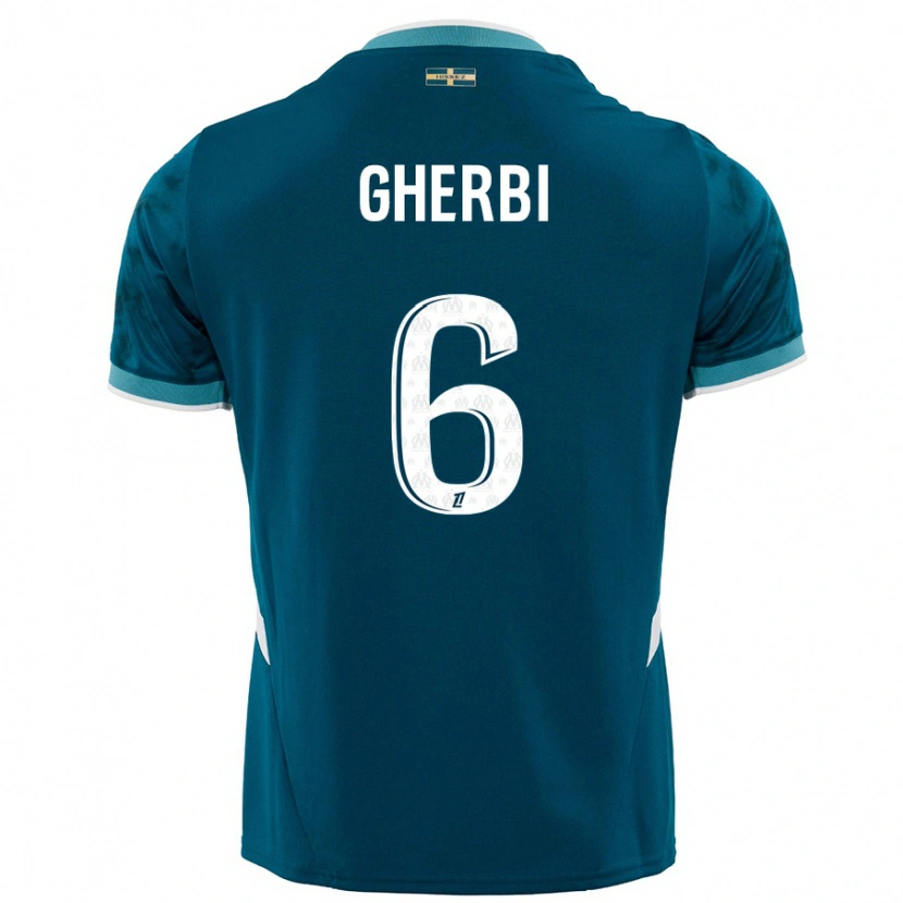 Danxen Uomo Maglia Candice Gherbi #6 Turchese Blu Kit Gara Away 2024/25 Maglietta