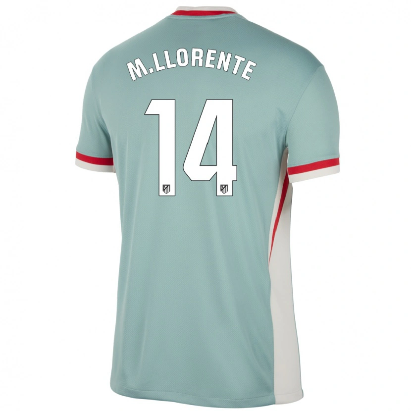 Danxen Uomo Maglia Marcos Llorente #14 Beige Chiaro Blu Kit Gara Away 2024/25 Maglietta