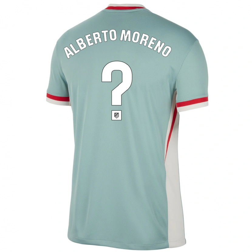 Danxen Uomo Maglia Alberto Moreno #0 Beige Chiaro Blu Kit Gara Away 2024/25 Maglietta