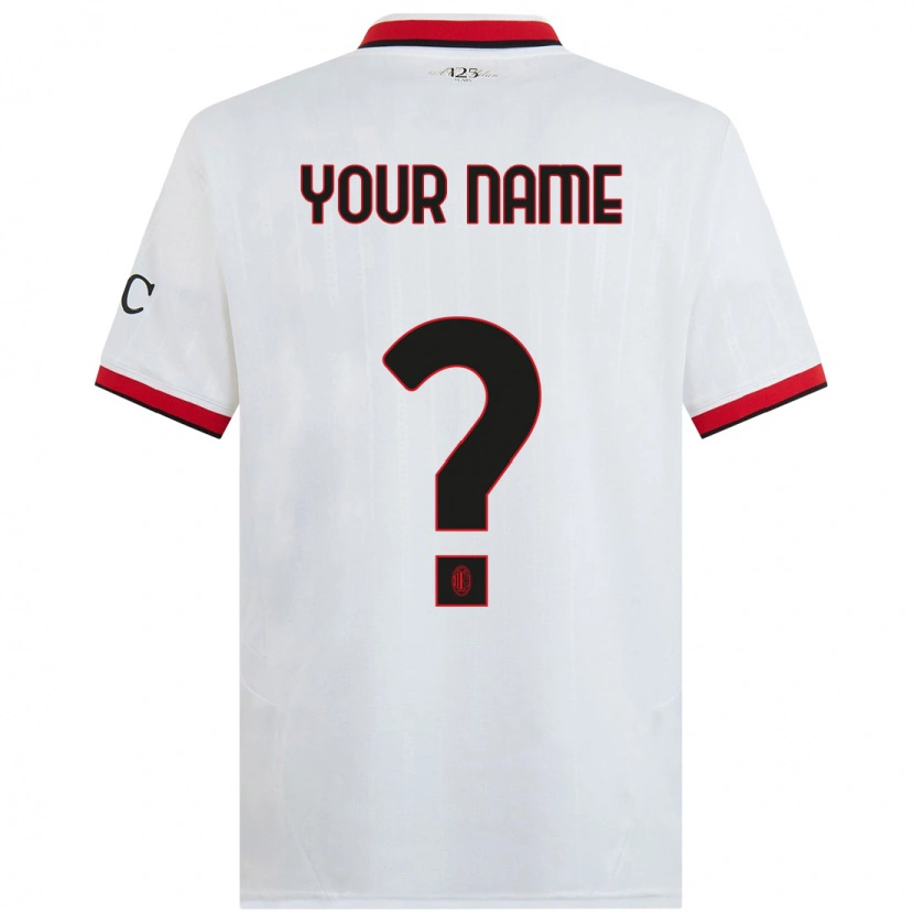 Danxen Uomo Maglia Il Tuo Nome #0 Bianco Nero Rosso Kit Gara Away 2024/25 Maglietta