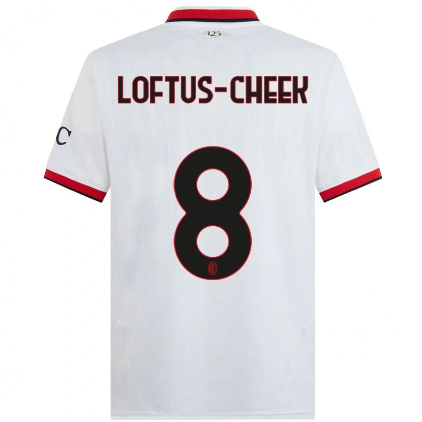 Danxen Uomo Maglia Ruben Loftus-Cheek #8 Bianco Nero Rosso Kit Gara Away 2024/25 Maglietta