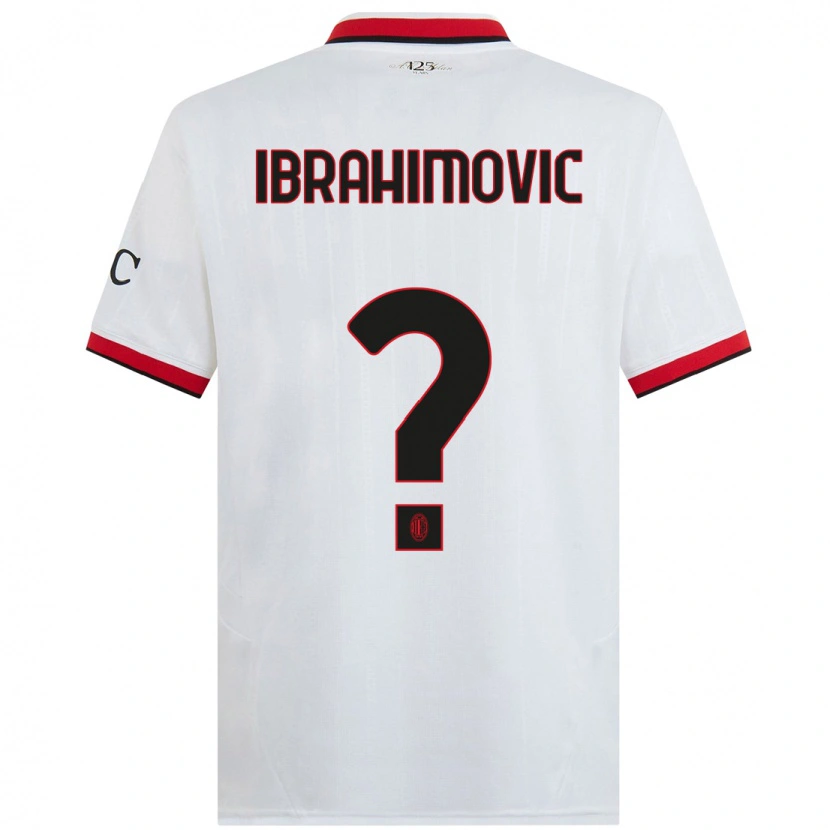 Danxen Uomo Maglia Vincent Ibrahimovic #0 Bianco Nero Rosso Kit Gara Away 2024/25 Maglietta
