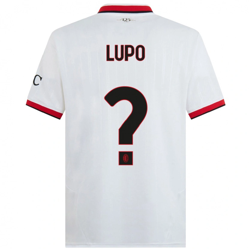 Danxen Uomo Maglia Simone Lupo #0 Bianco Nero Rosso Kit Gara Away 2024/25 Maglietta